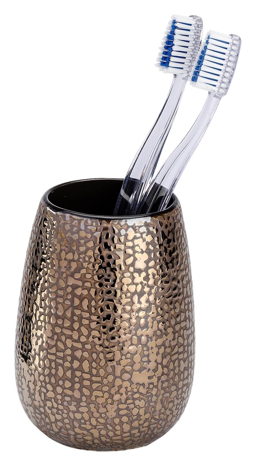 WENKO Zahnputzbecher Marrakesh braun Keramik