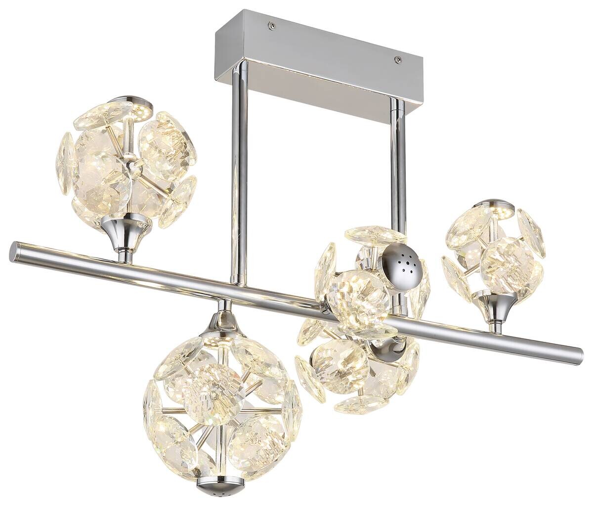 GLOBO Deckenleuchte klar Chrom Metall B/H/T/L: ca. 30x46x61x61 cm 1 Brennstellen