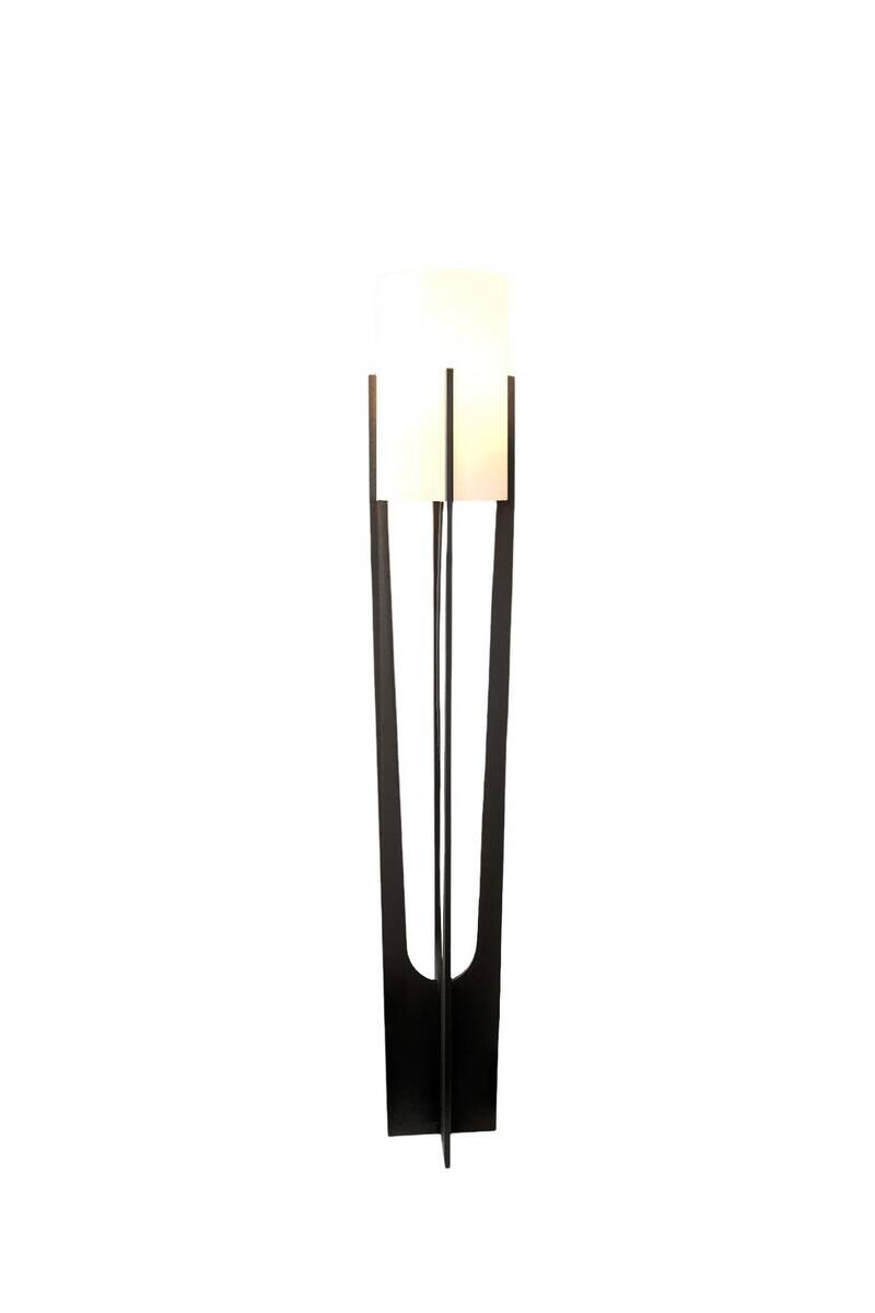Stehleuchte schwarz MDF PVC B/H/L/D: ca. 17x135x17x17 cm E27 1 Brennstellen