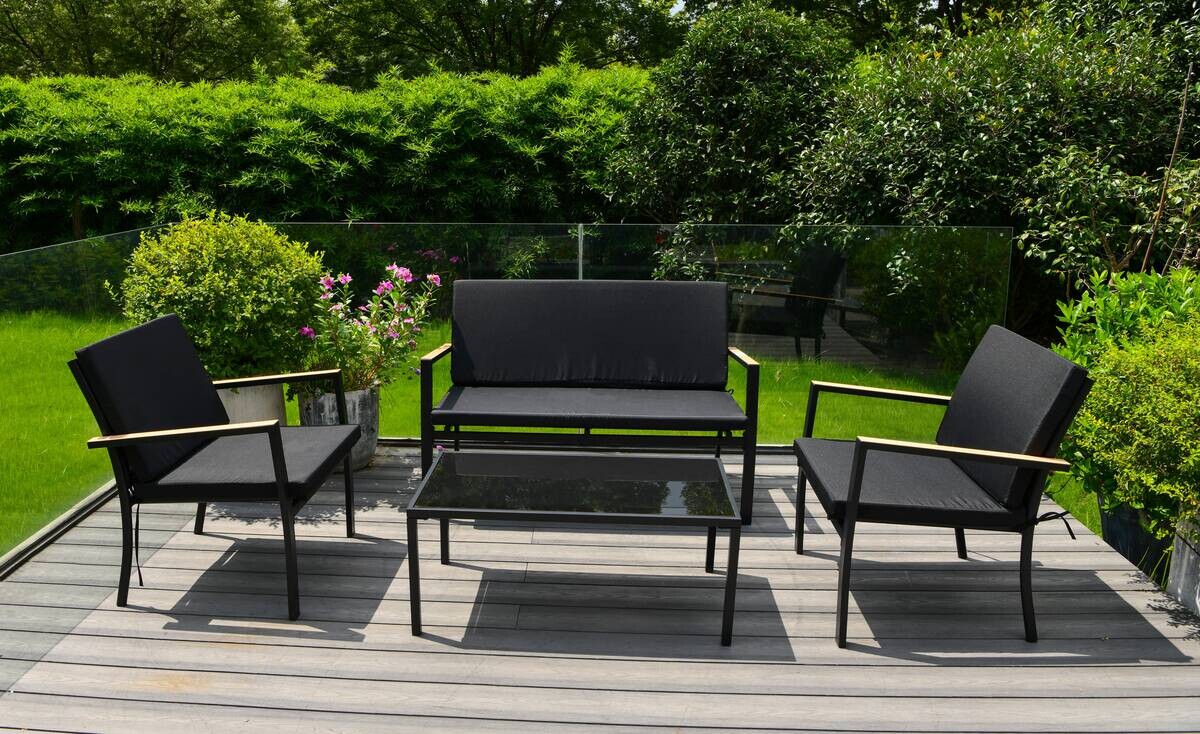 POCOline Gartensitzgruppe Grafon schwarz Stahl