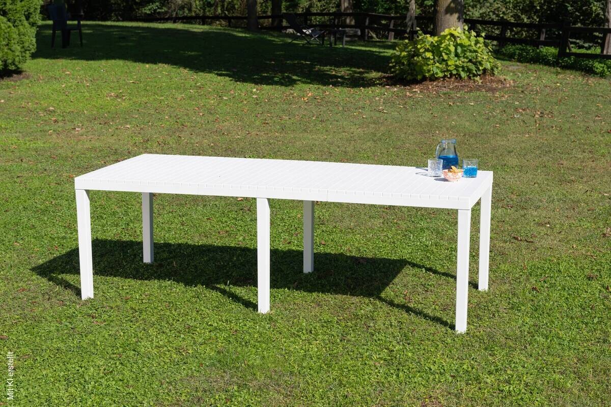 ProGarden Gartentisch Indo weiß Kunststoff B/H/L: ca. 90x72x220 cm
