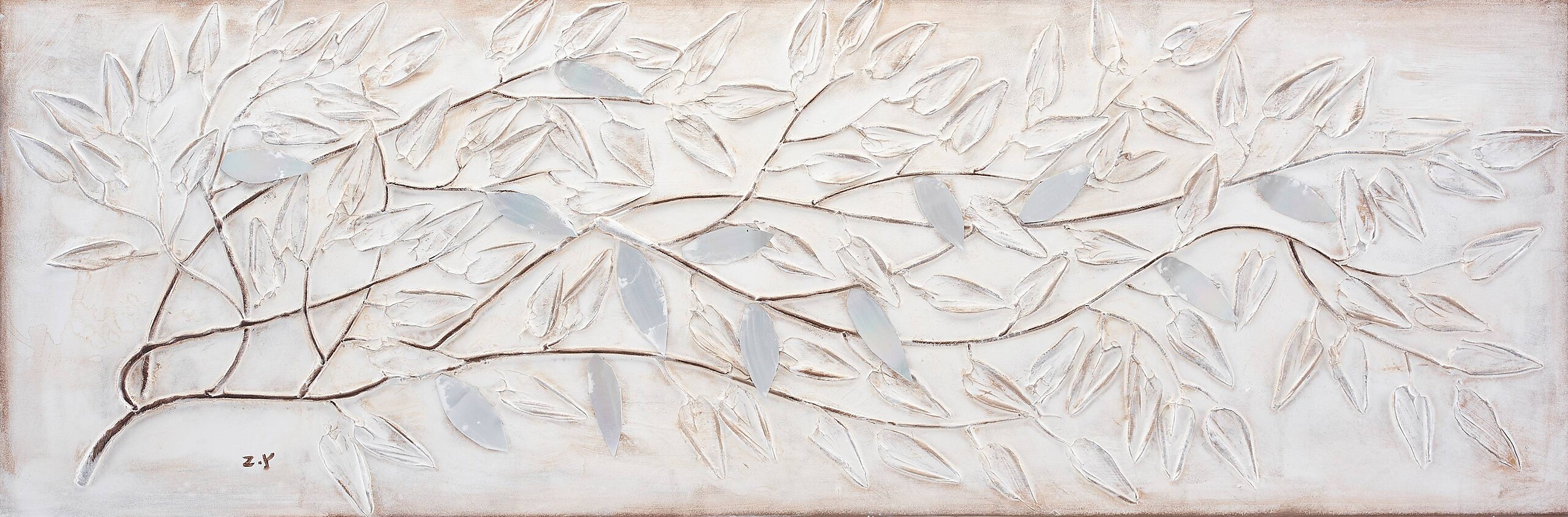 Ölgemälde Zweige B/L: ca. 120x40 cm