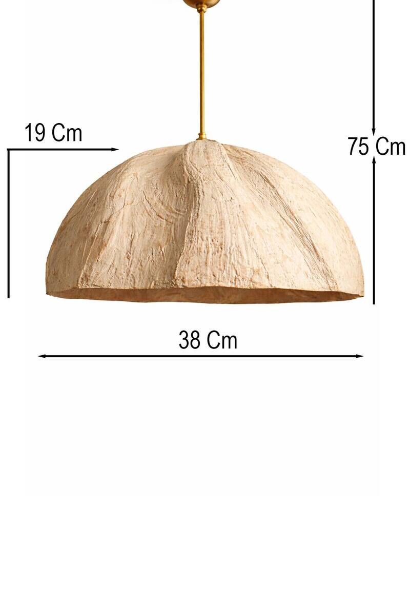Pendelleuchte creme Beton B/H/L/D: ca. 38x75x38x38 cm E27 1 Brennstellen