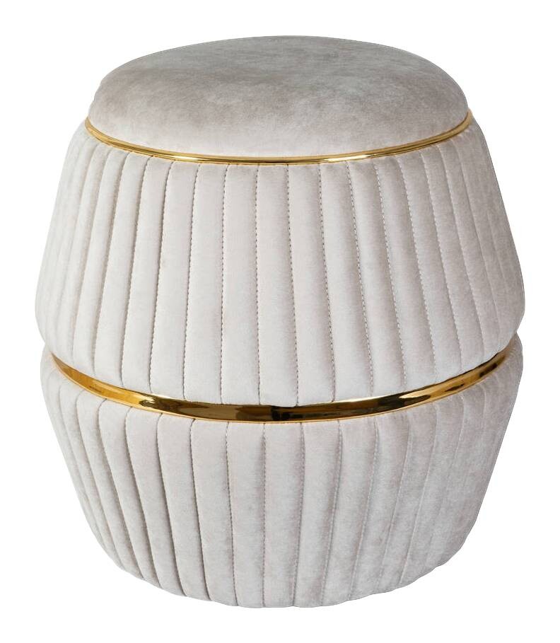 360 Living Hocker Doric 200 taupe gold H/D: ca. 53x51,5 cm