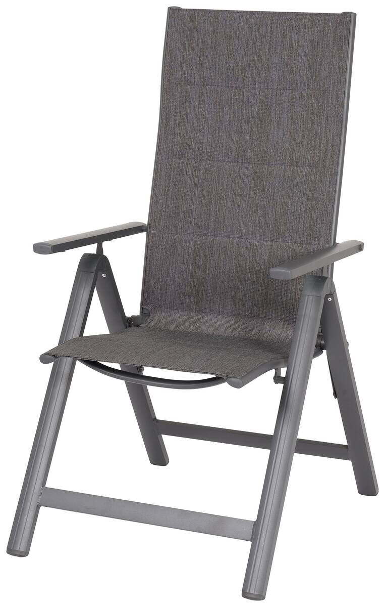 POCOline Klappsessel Boston anthrazit Alu B/H/L: ca. 70x115x58 cm