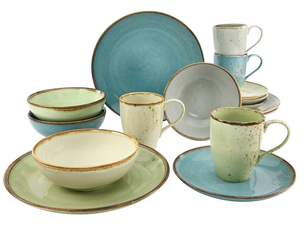 CreaTable Kombiservice NATURE COLLECTION multicolor Steingut 16 tlg.