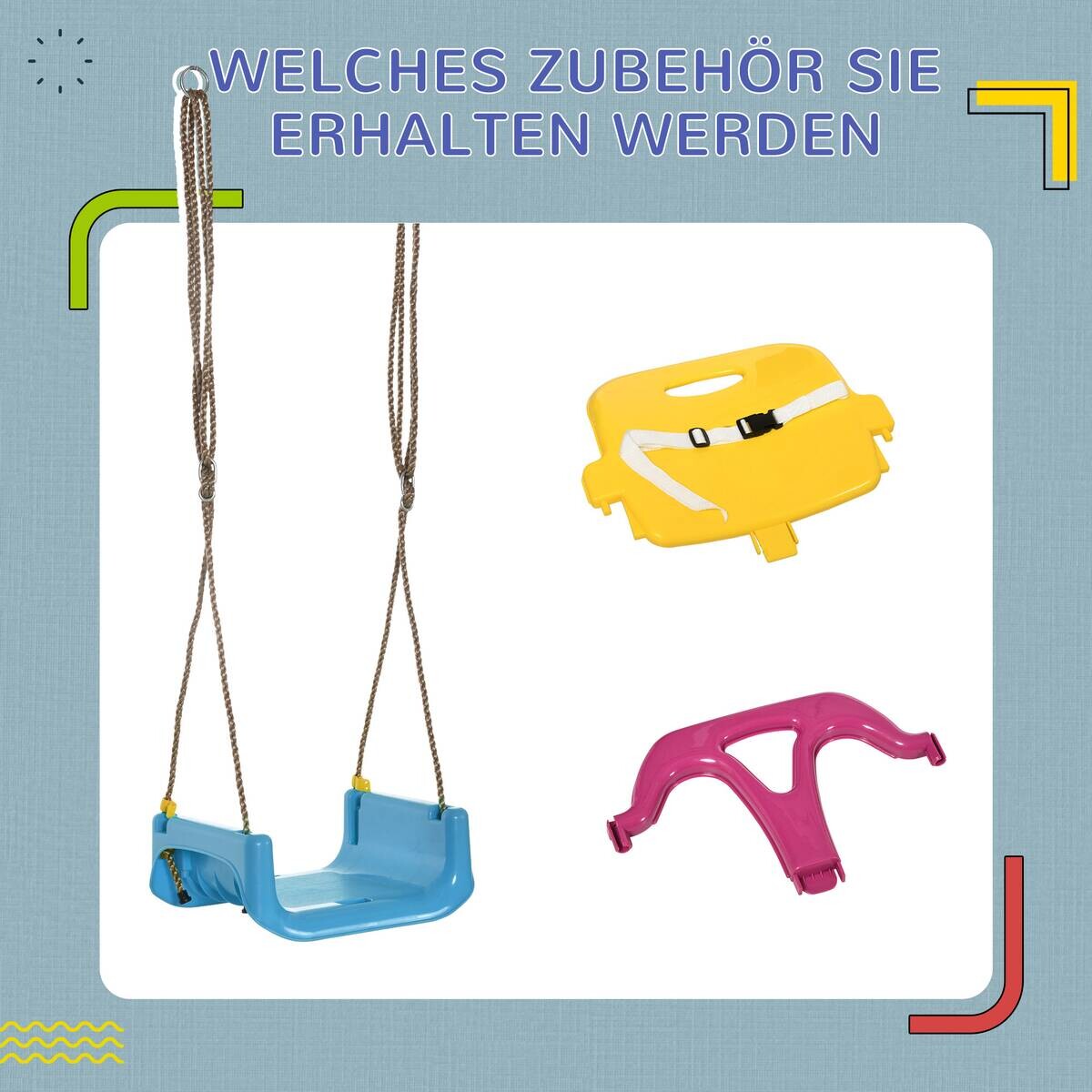 Outsunny Schaukel blau B/H/L: ca. 33x42x180 cm