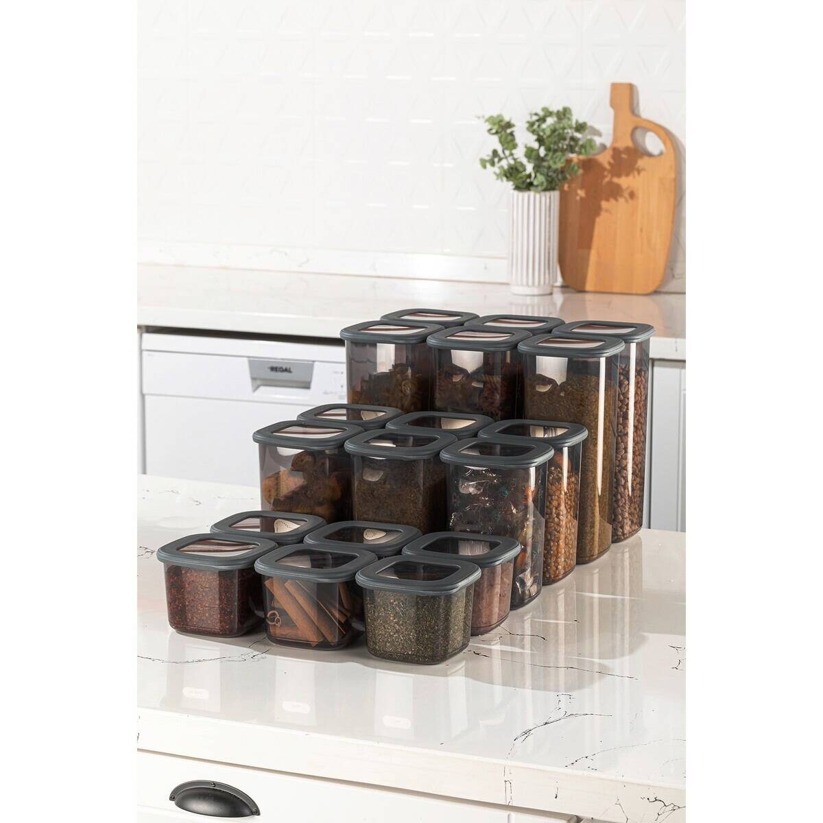 HermiaConcept Vorratsdosenset 18tlg. anthrazit