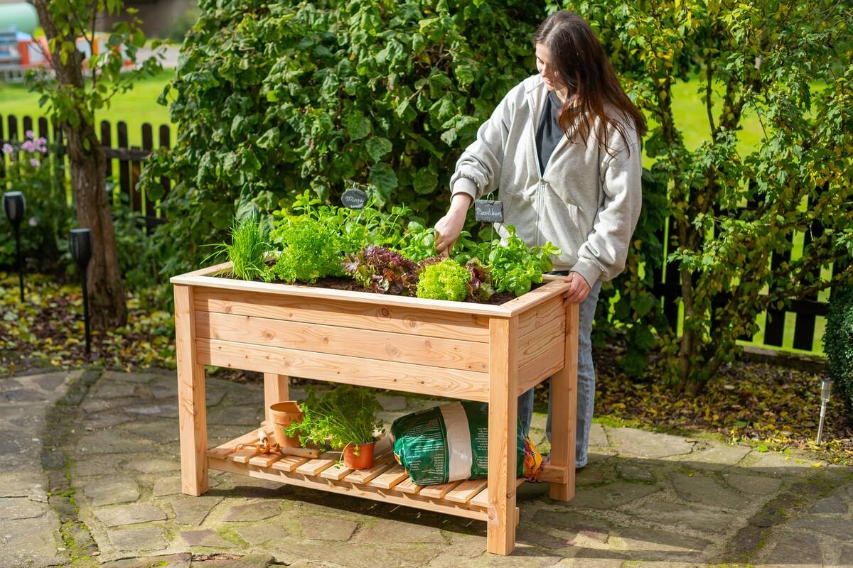 Westmann Stelzenhochbeet natur Holz B/H/T: ca. 120x75x65 cm