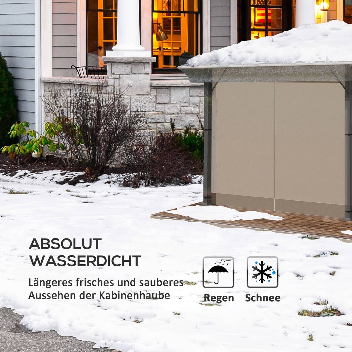 Outsunny Abdeckplane transparent Kunststoff B/H/L: ca. 300x80x300 cm