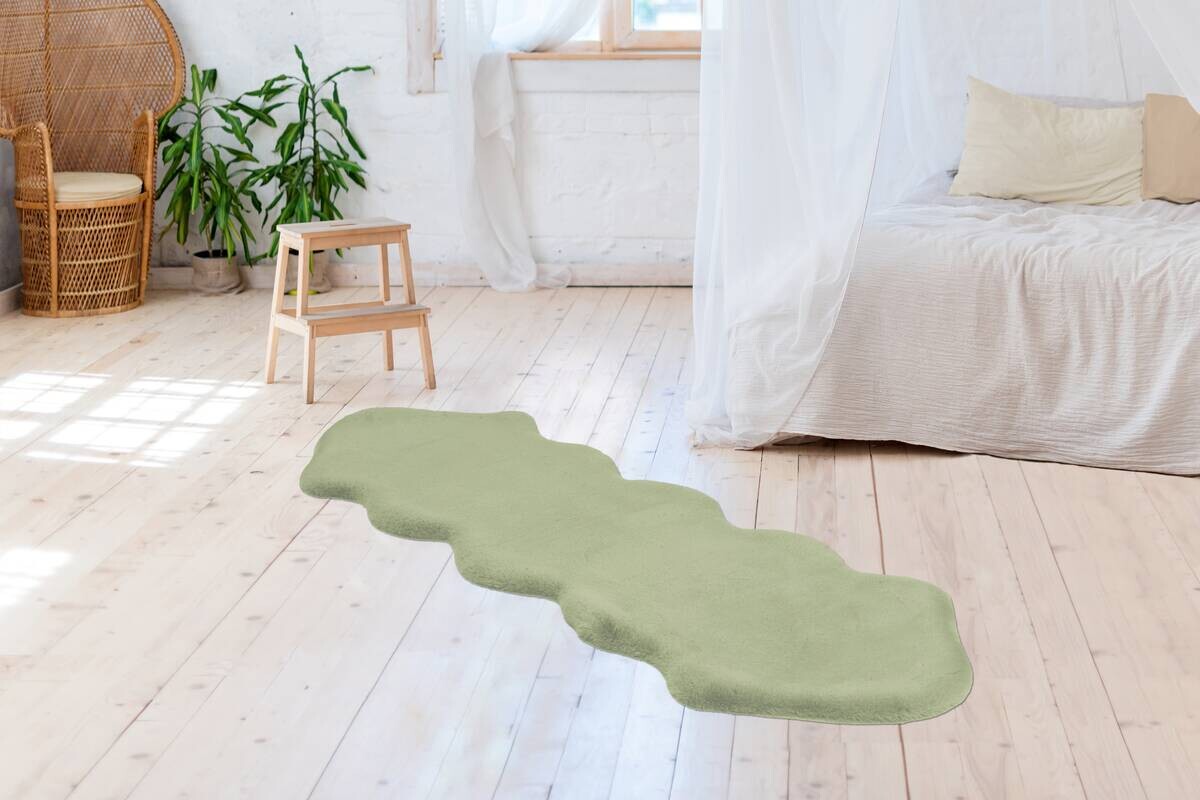 Arte Espina Hochflorteppich Rabbit Double Sheepskin 325 mint B/L: ca. 60x180 cm