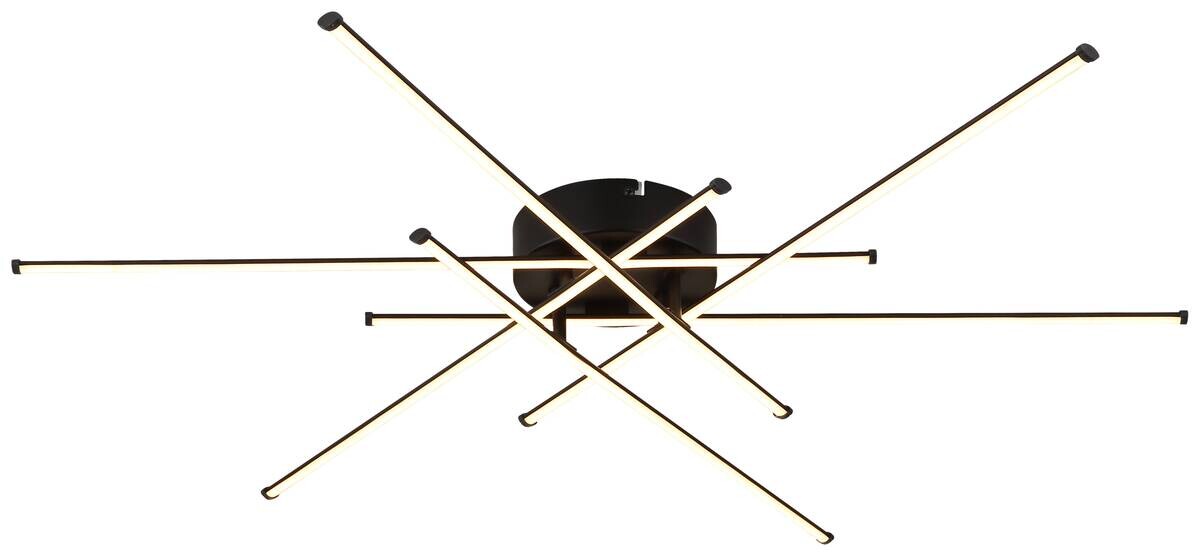 GLOBO LED-Deckenleuchte mattschwarz Opal Kunststoff Metall H/D: ca. 7,7x80 cm 1 Brennstellen