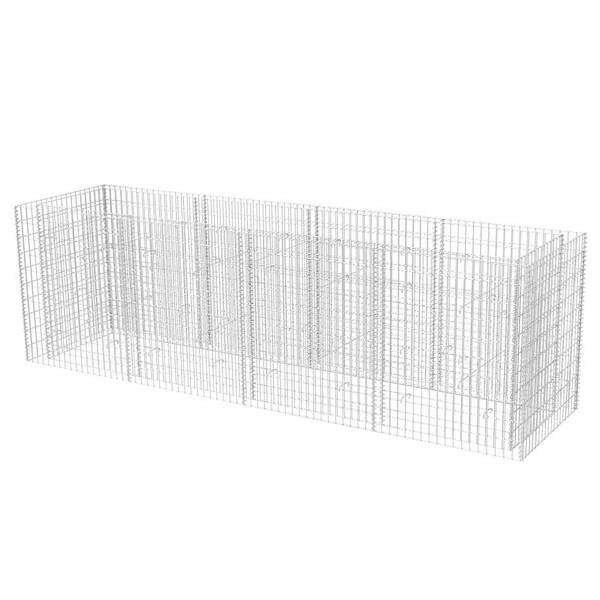 Gabionen-Hochbeet silber Stahl B/H/L: ca. 90x100x360 cm