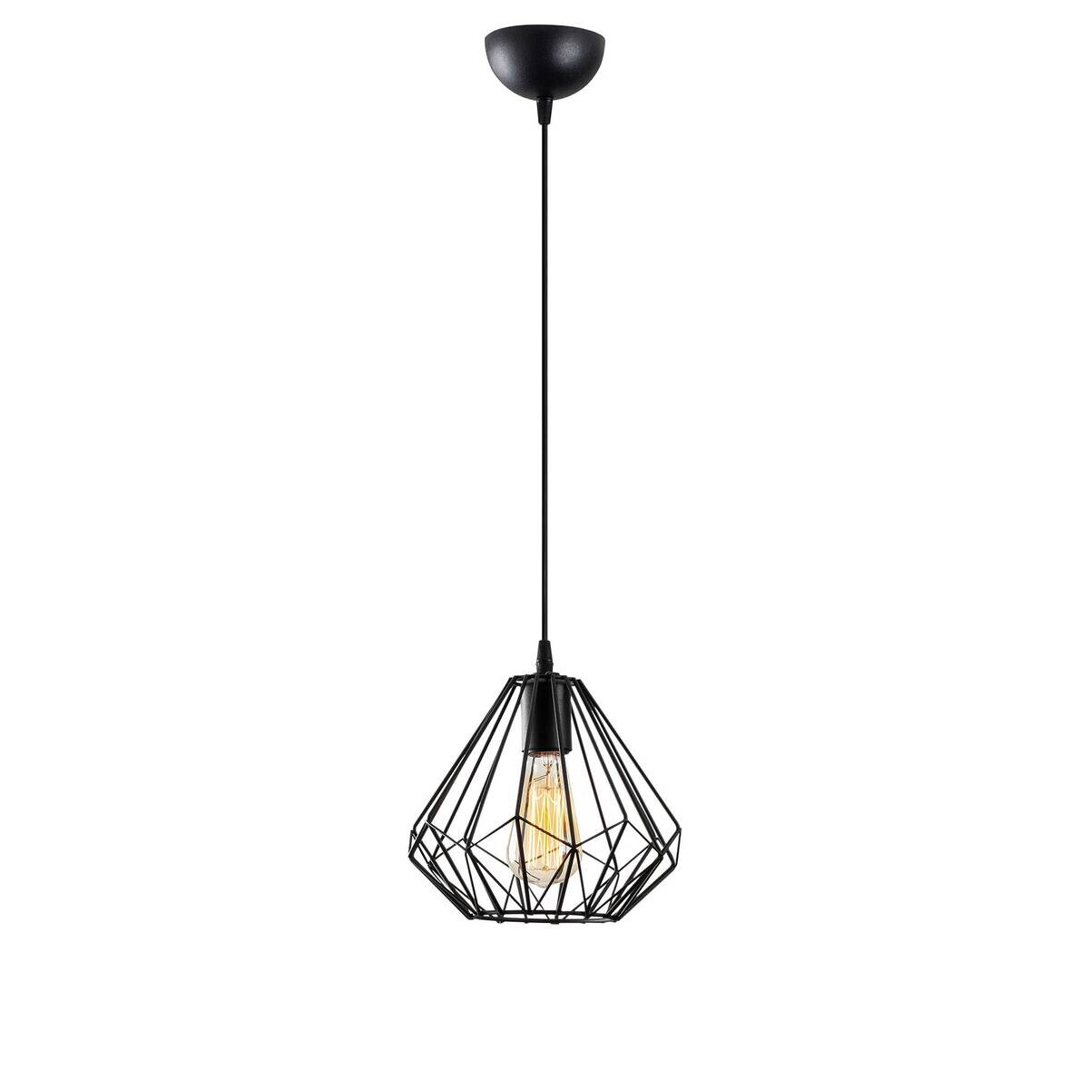 Opviq Pendelleuchte Diamond schwarz Metall B/H/T/L/D: ca. 23x117x23x23x23 cm E27 1 Brennstellen