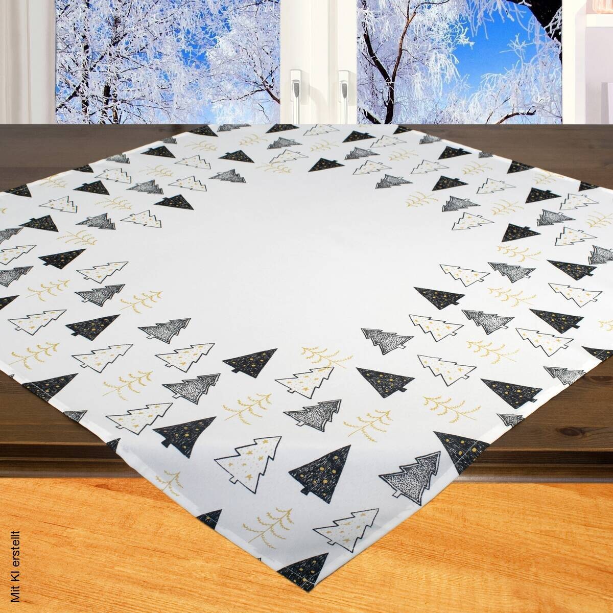 Mitteldecke weiß Polyester B/L: ca. 85x85 cm
