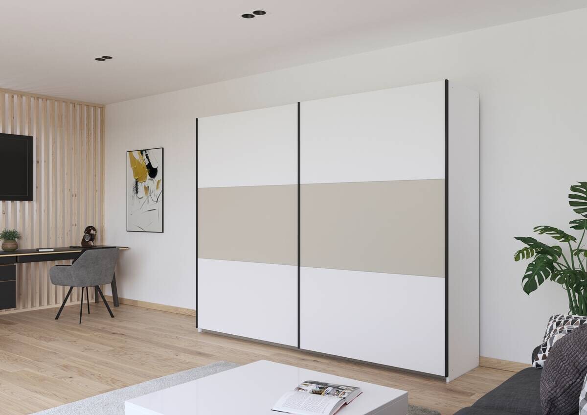 Schwebetürenschrank Neo Alpinweiß B/H/T: ca. 261x210x59 cm