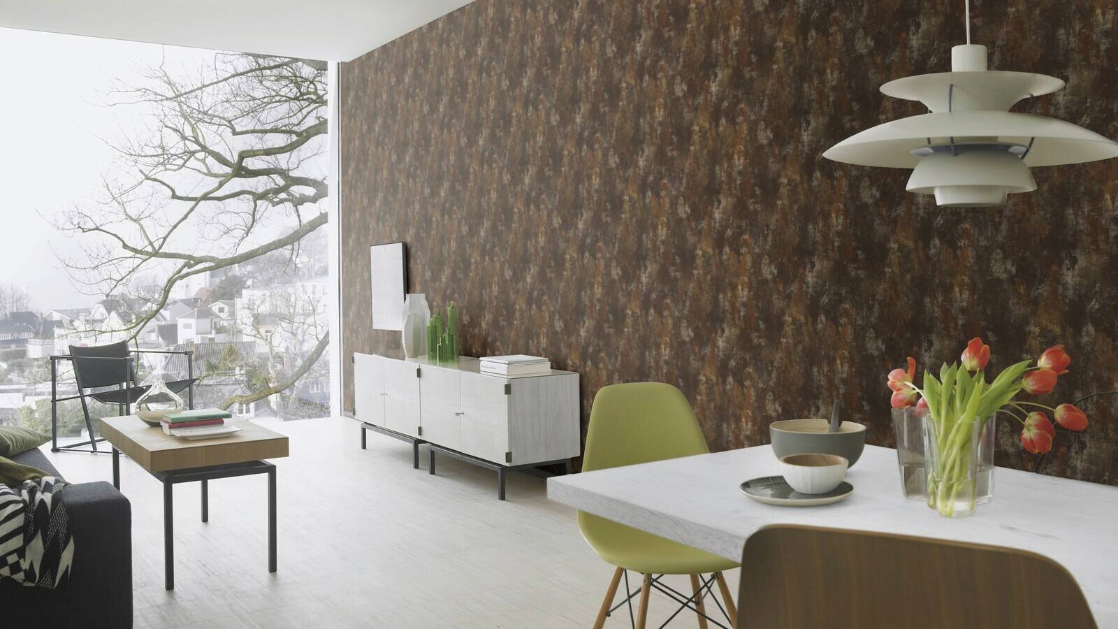 Vliestapete Metallic Kupfer B/L: ca. 53x1005 cm