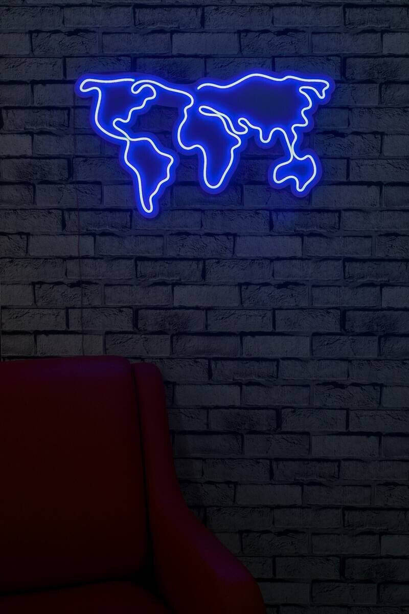 Opviq LED-Wandleuchte blau PVC B/H/T/L: ca. 66x38x2x66 cm