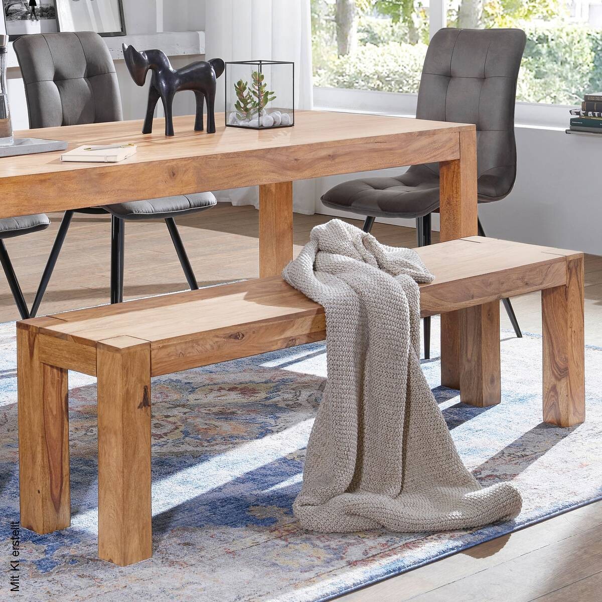 Sitzbank natur Akazie B/H/T: ca. 180x45x35 cm