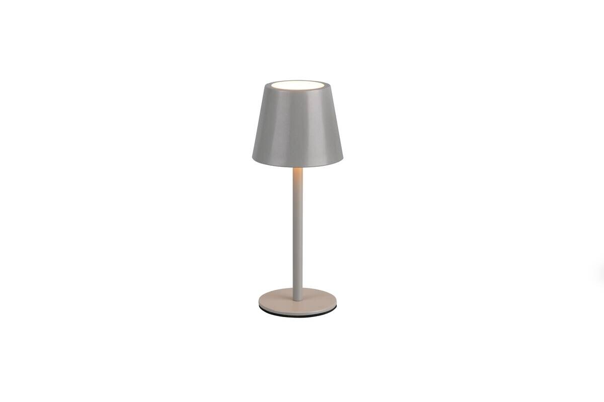 Reality LED Tischleuchte DIAZ grau Metall H: ca. 21 cm 1 Brennstellen