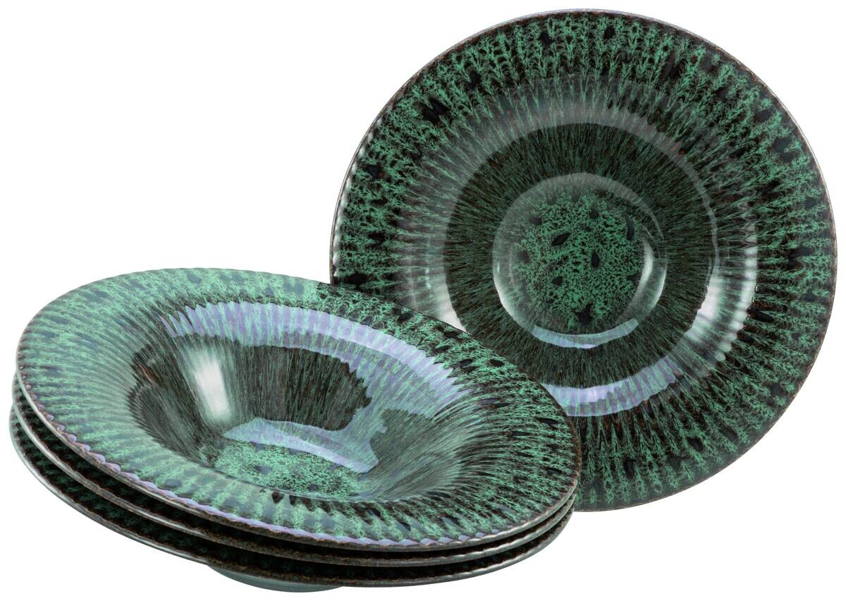 Teller grün Steinzeug D: ca. 30,5 cm