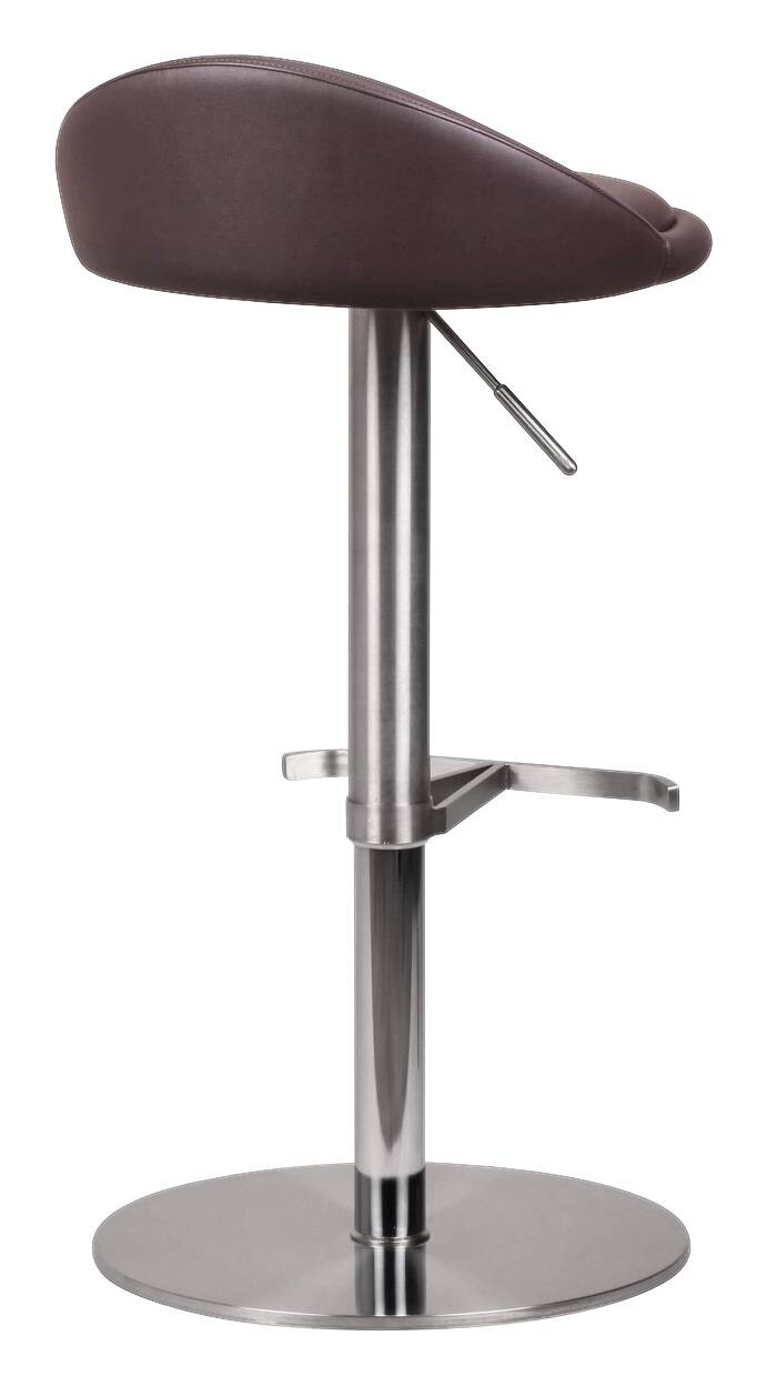 Barhocker braun Edelstahl Kunstleder Edelstahl B/H/T: ca. 43x90x43 cm