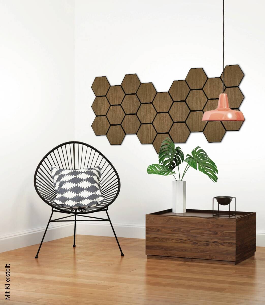 Wandpaneel braun B/H: ca. 55x65 cm