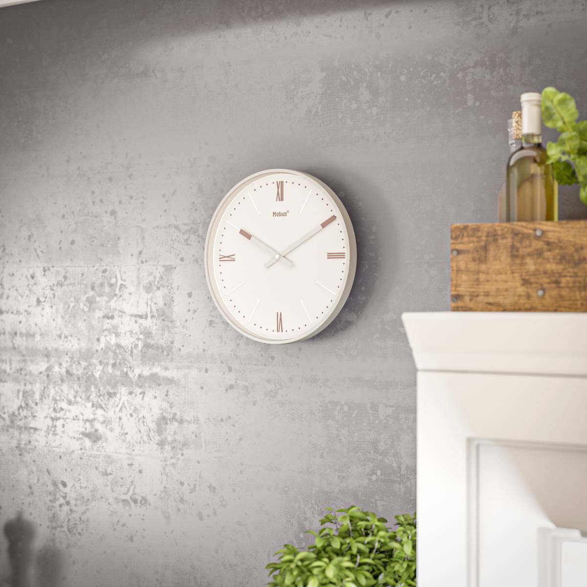 Mebus Wanduhr grau D: ca. 25 cm