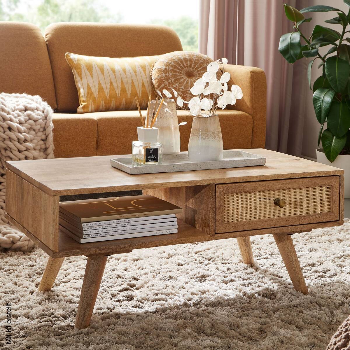 Couchtisch braun B/H/T: ca. 90x40x45 cm
