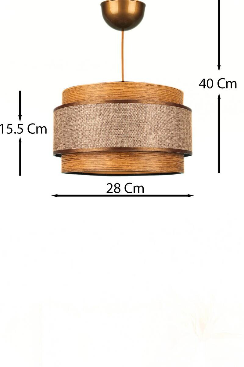 Opviq Pendelleuchte braun Kunststoff Stoff B/T/L: ca. 28x28x28 cm E27 1 Brennstellen