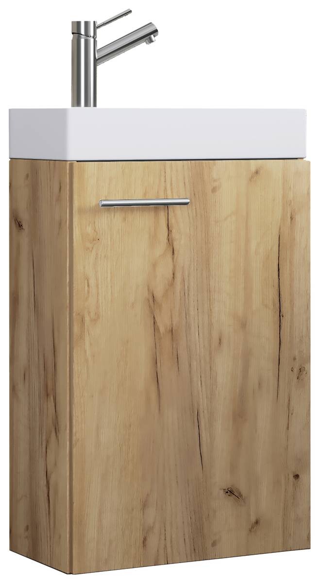 Waschplatz Slito Eiche Honig Nachbildung weiß B/H/T: ca. 41x68x22 cm