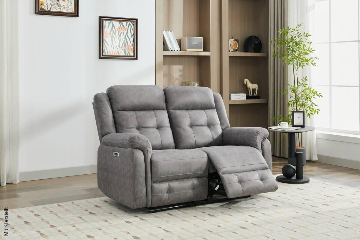 Sofa Philip grau Microfaser B/H/T: ca. 151x103x95 cm