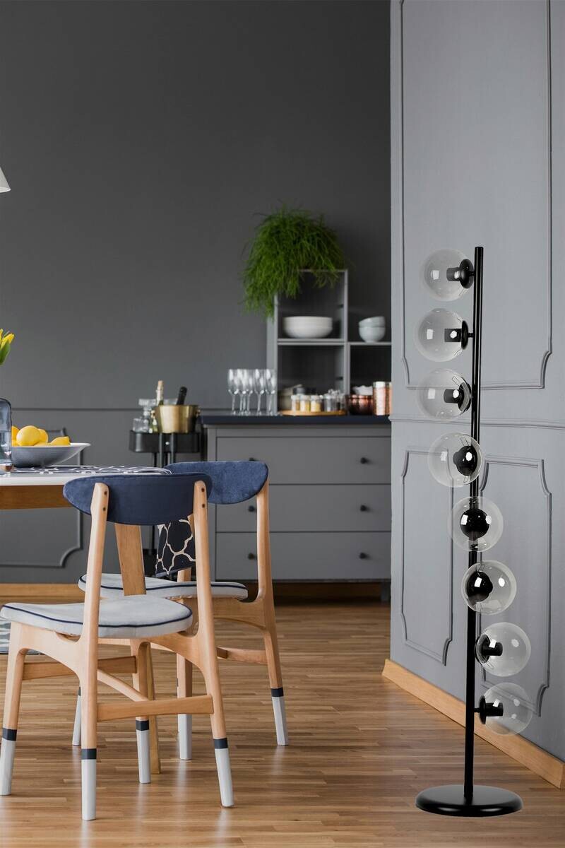 Opviq Stehleuchte weiß Metall Glas B/H/L: ca. 30x155x30 cm E27 8 Brennstellen