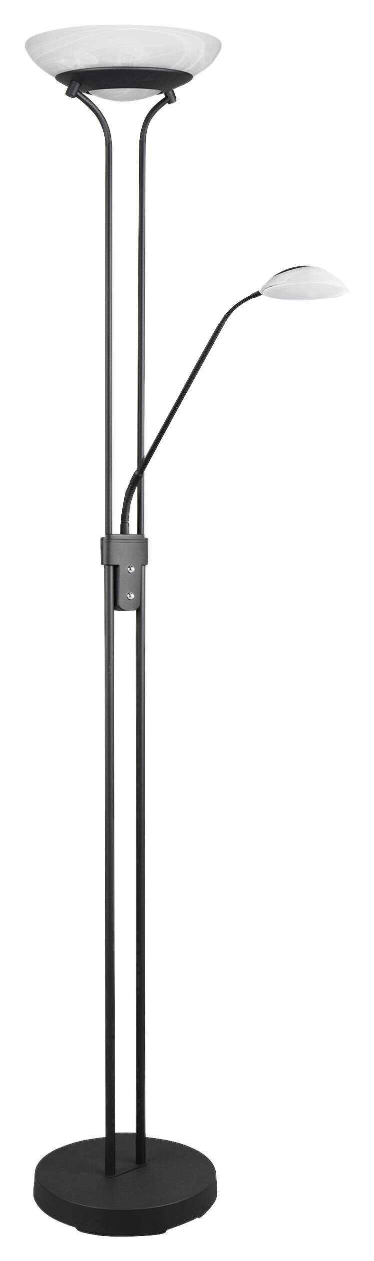Reality Stehlampe Orson mattschwarz weiß Metall Glas H/D: ca. 180x32 cm