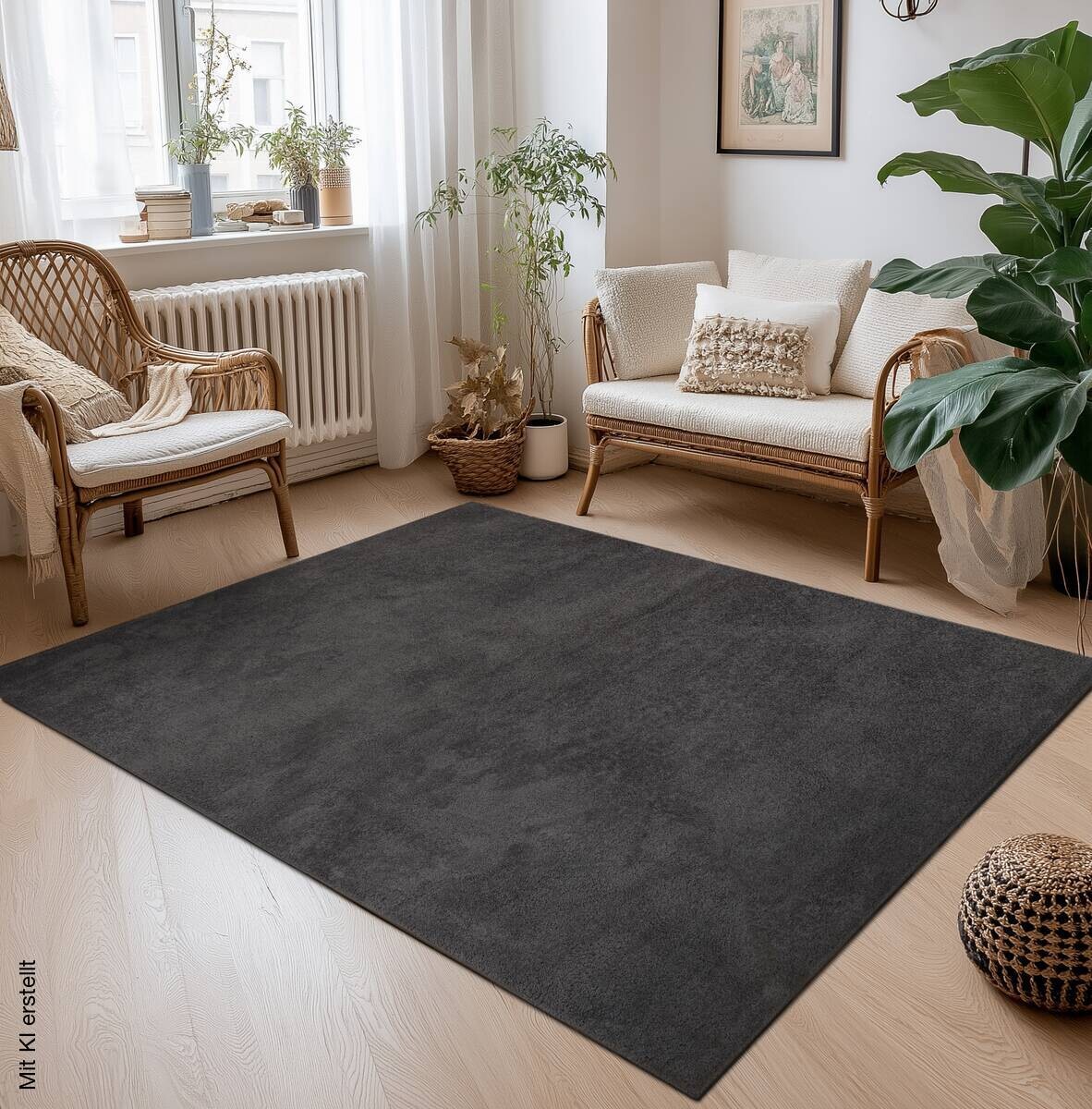 Teppich Carla anthrazit B/L: ca. 140x200 cm