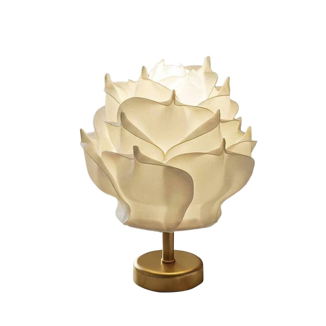 Opviq Tischleuchte weiß gold Metall B/H/T/L/D: ca. 25x35x25x25x25 cm null 1 Brennstellen