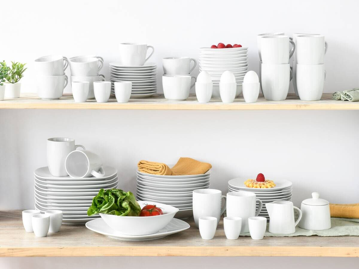 CreaTable Kombiservice Square weiß Porzellan 62 tlg.