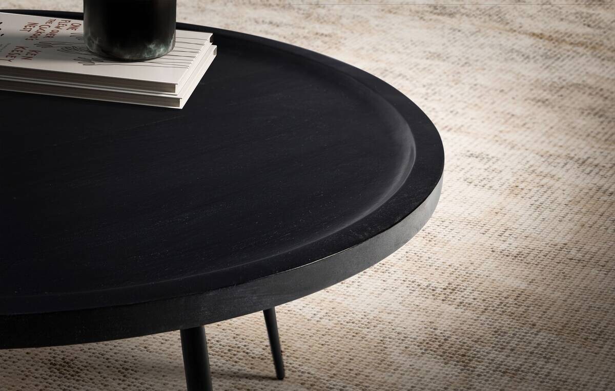 Couchtisch schwarz H/D: ca. 38x75 cm