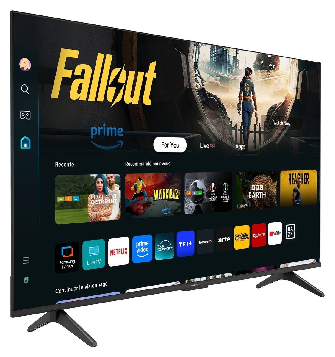 Sinotec LED-Fernseher 50U4500K schwarz B/H/T: ca. 111x72x26,4 cm