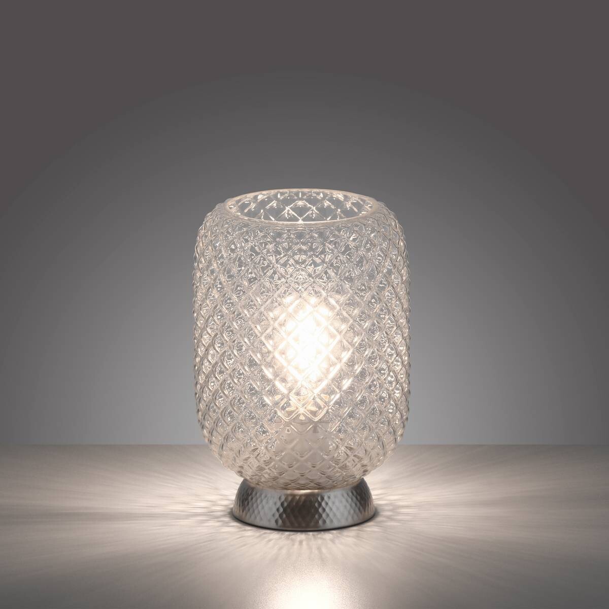 Just Light Tischleuchte 14906-55 Stahl Rauchglas H/D: ca. 23x15 cm E27 1 Brennstellen