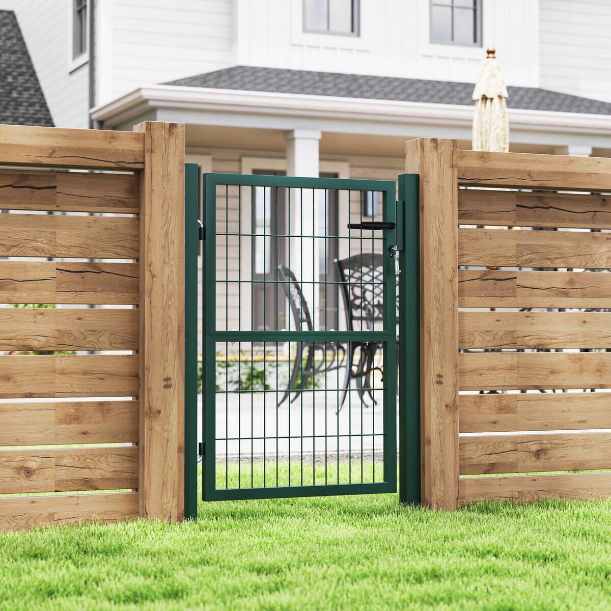 Outsunny Gartentor grün Kunststoff B/H/L: ca. 6x170x97 cm