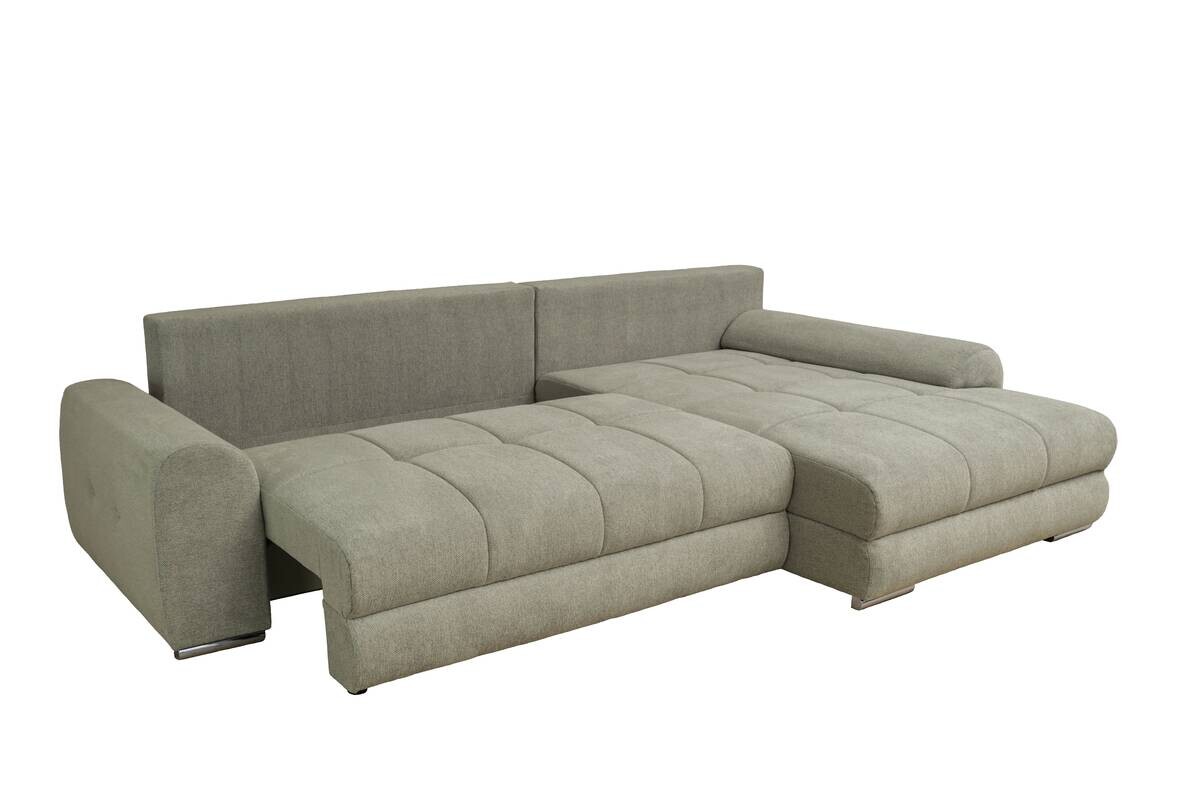 Ecksofa mit Bettfunktion und Bettkasten Lorenz olive Microfaser B/H/T: ca. 284x74x180 cm