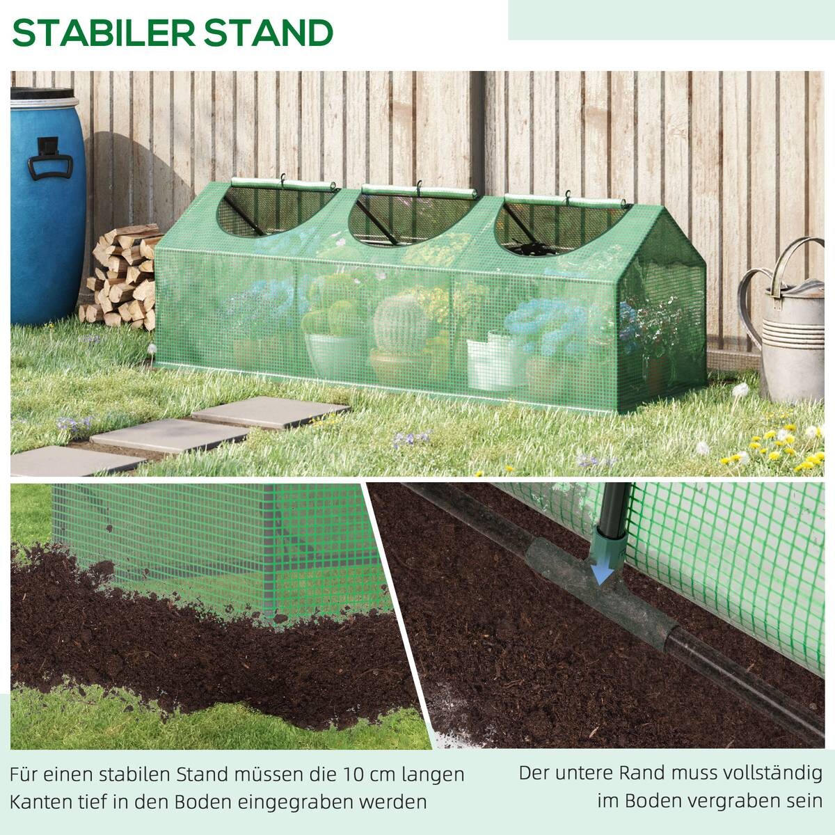 Outsunny Gewächshaus B/H/L: ca. 60x60x180 cm