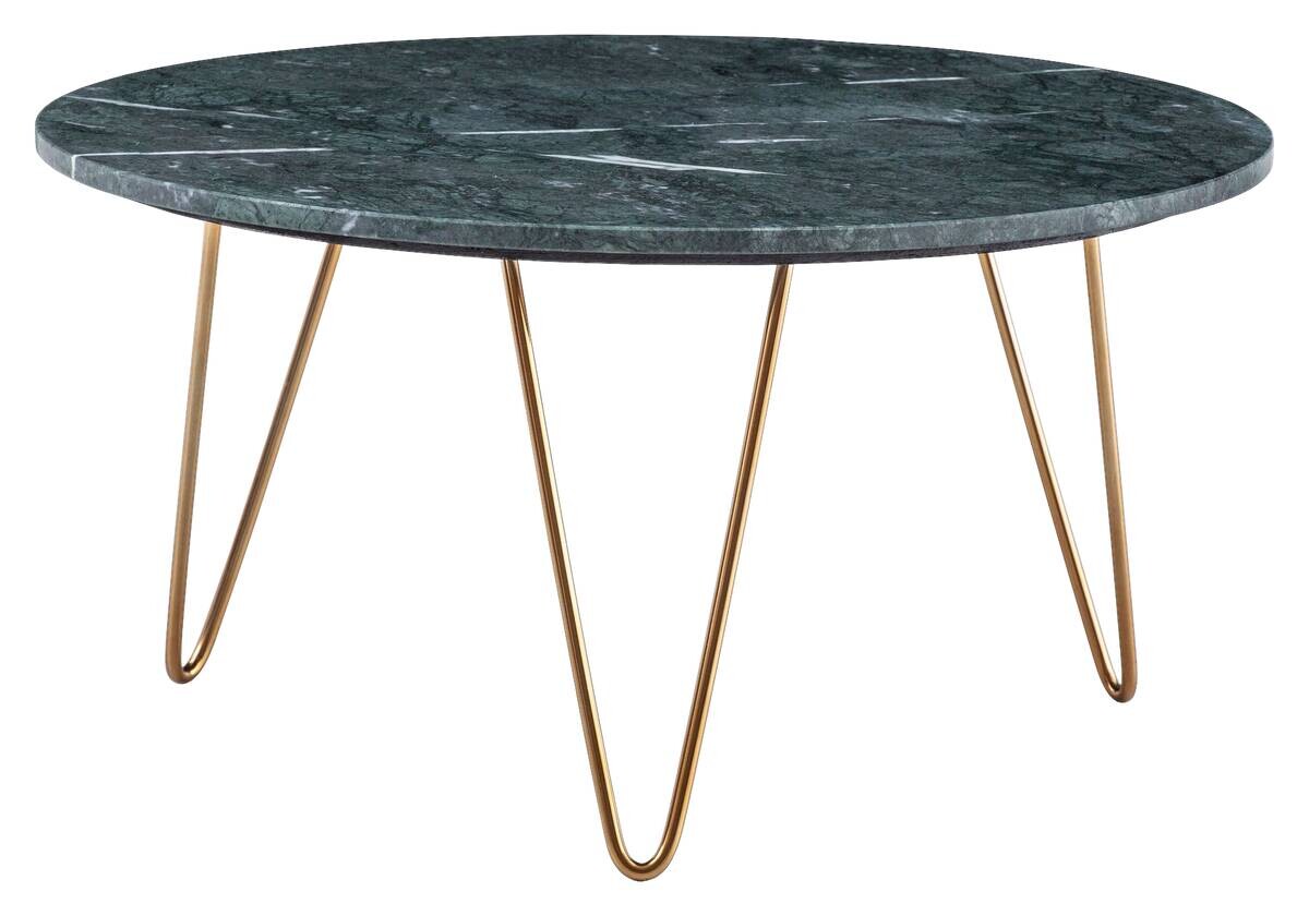 Wohnling Couchtisch grün Marmor H/D: ca. 35x70 cm