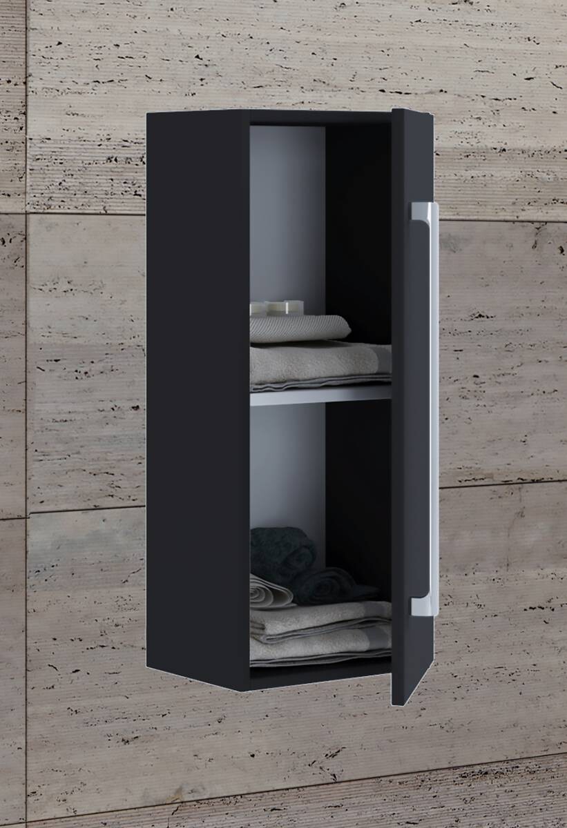 Midischrank Badinos schwarz Alu Optik B/H/T: ca. 33x75x22 cm