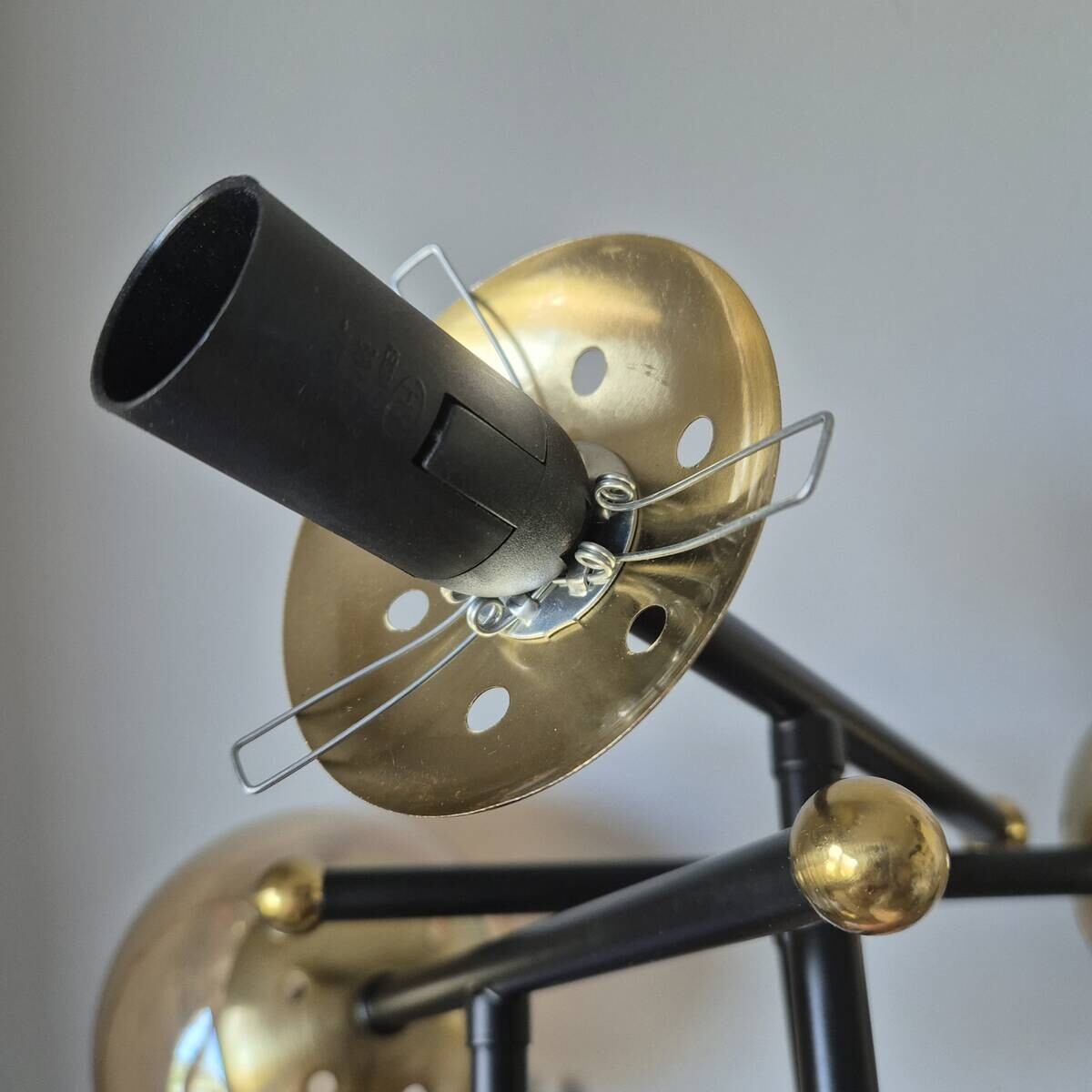 Lamkur Aufbauleuchte Malena gold schwarz Stahl Glas B/H/L: ca. 64x20x64 cm E14 6 Brennstellen