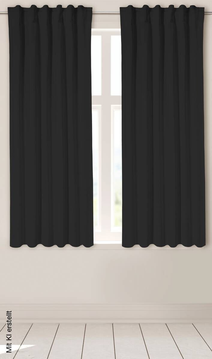 Thermovorhang Kiruna schwarz B/L: ca. 140x175 cm