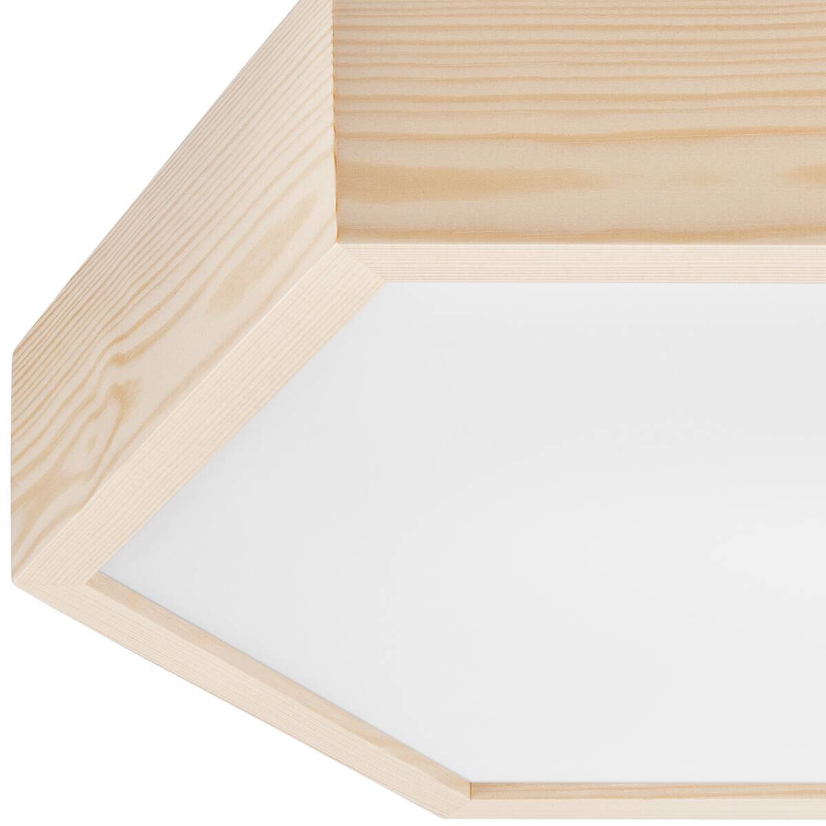 Lamkur Deckenleuchte kiefer Glas Holz B/H/L: ca. 44x12x44 cm 2 Brennstellen