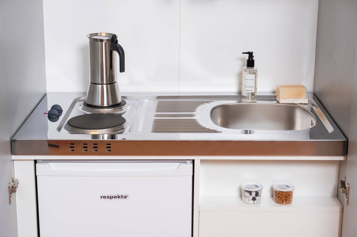 Respekta Schrankküche Economy schwarz matt B/H/T: ca. 104x193x67 cm