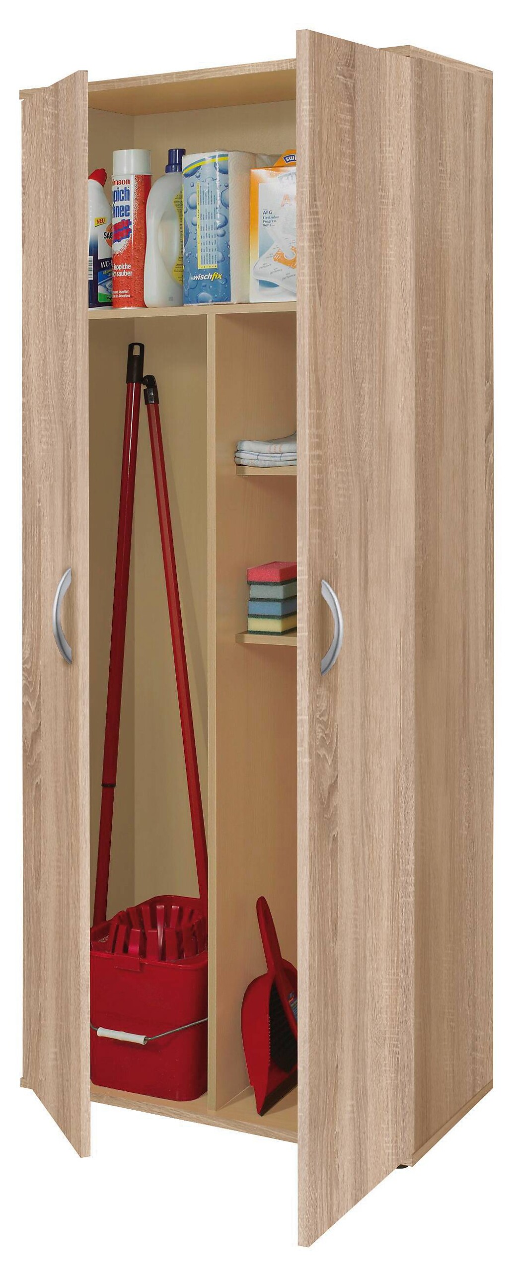 Putzschrank Andy 4 Eiche Sonoma Nachbildung B/H/T: ca. 70x187x34 cm
